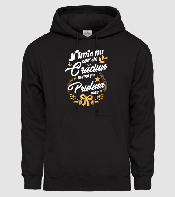 nimic nu cer de Crăciun, numai pe prietena mea model negru pe tricou