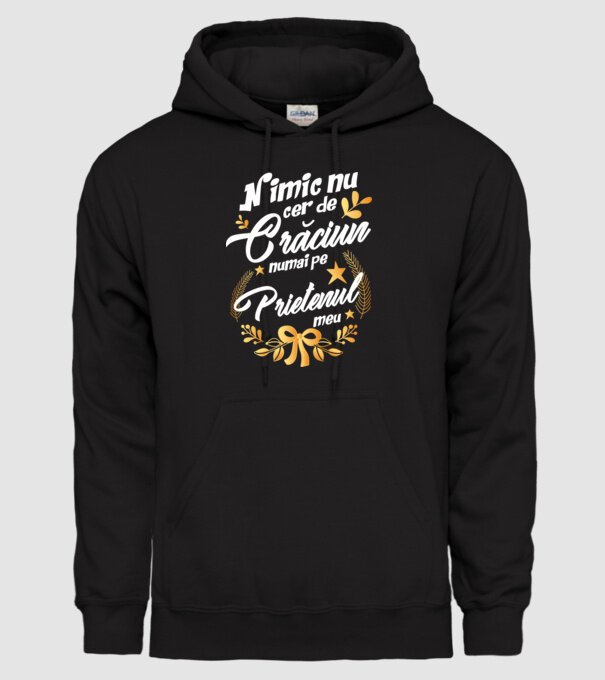 nimic nu cer de Crăciun, numai pe prietenul meu model negru pe tricou