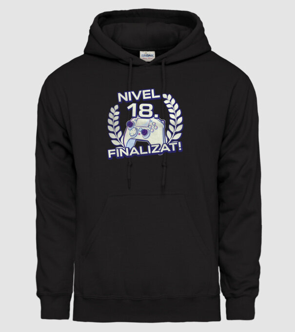 Nivel 18 finalizat! model negru pe tricou