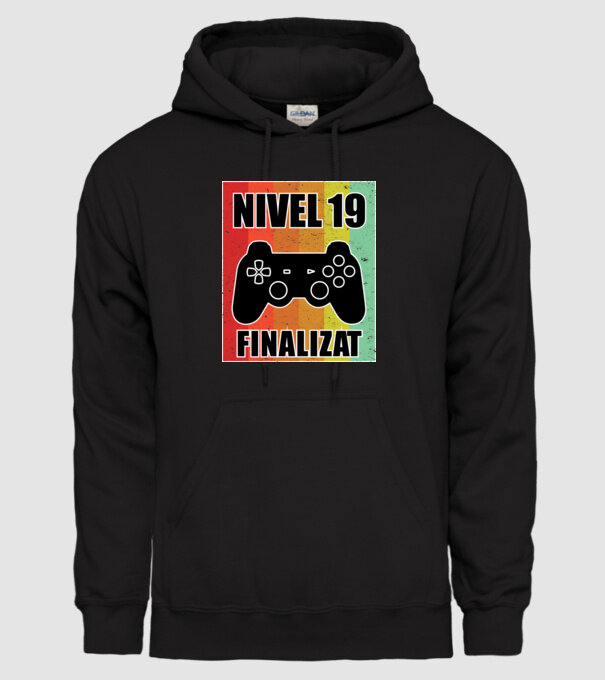 Nivel 19 finalizat model negru pe tricou