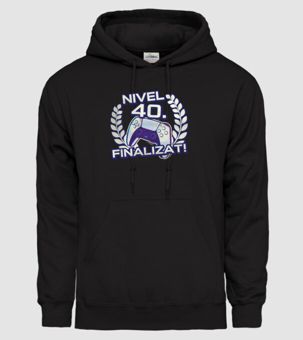 Nivel 40 finalizat! model negru pe tricou