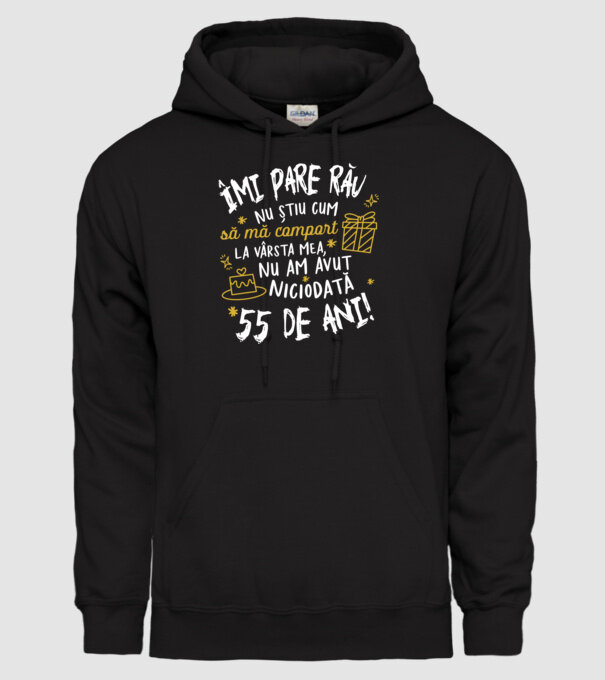 Nu am avut niciodată 55 de ani model negru pe tricou