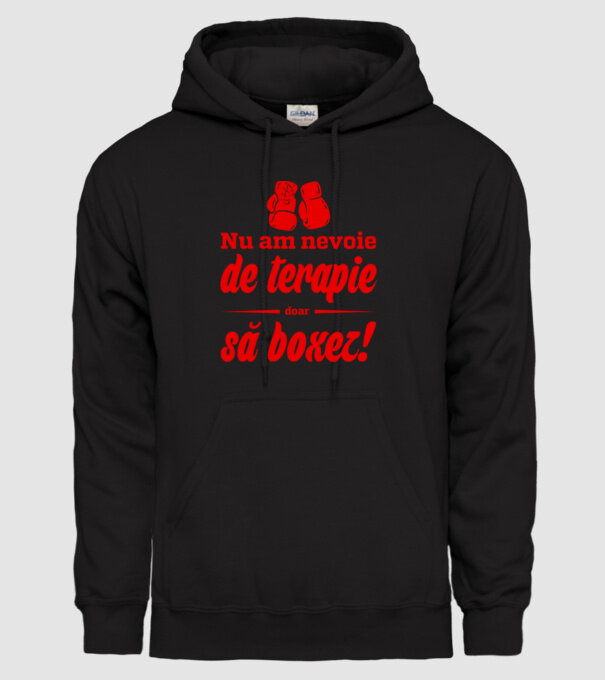 Nu am nevoie de terapie! Doar să boxez. model negru pe tricou