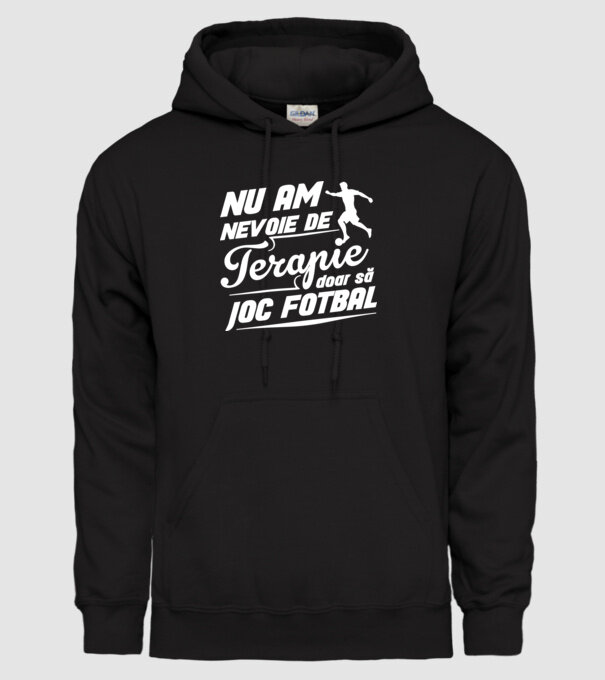 nu am nevoie de terapie, doar să joc fotbal model negru pe tricou