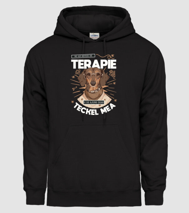 Nu am nevoie de terapie e de ajuns doar teckel mea model negru pe tricou