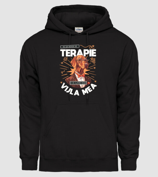 Nu am nevoie de terapie e de ajuns doar Vijla mea model negru pe tricou