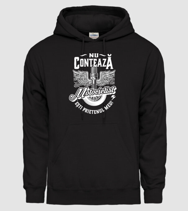 Nu contează cine ești, de unde vii sau care este stilul tău, dacă ești motociclist ești prietenul meu! model negru pe tricou