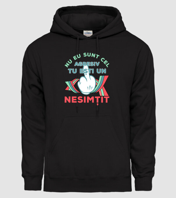 nu eu sunt cel agresiv, tu ești un nesimțit model negru pe tricou