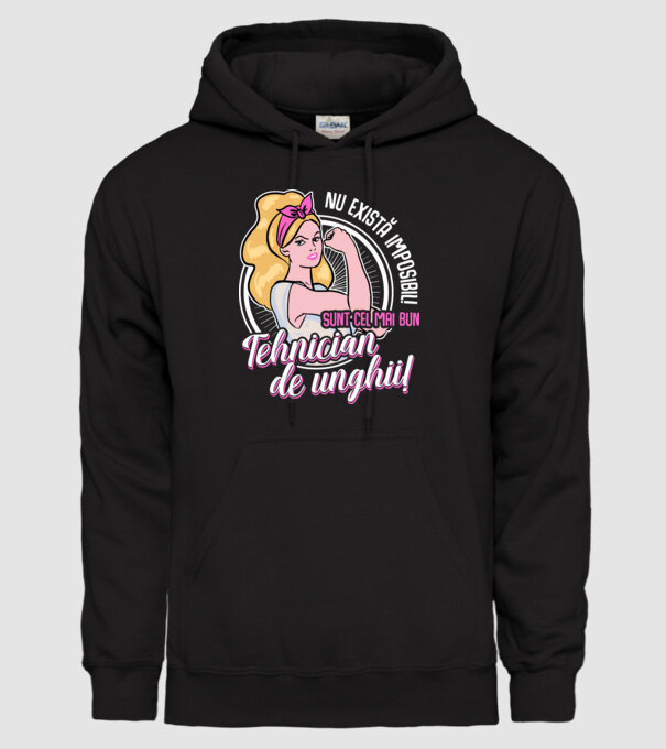 Nu există imposibil! Sunt cel mai bun tehnician de unghii! model negru pe tricou