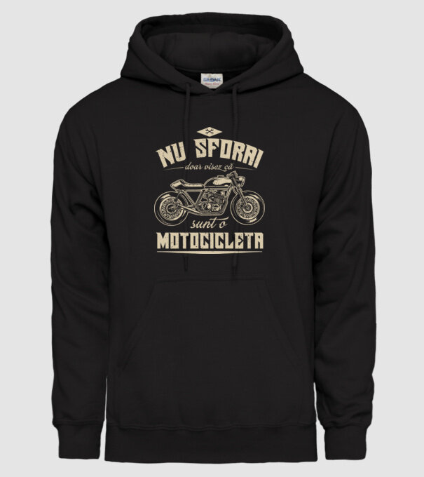nu sforăi, doar visez că sunt o motocicletă model negru pe tricou