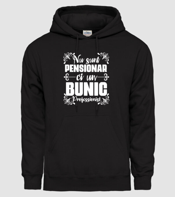 Nu sunt_pensionar, ci un bunic profesionist model negru pe tricou