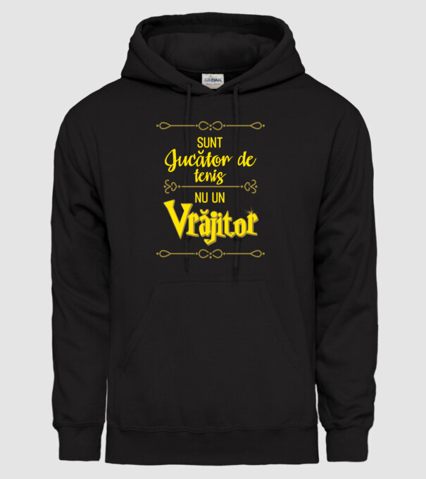 sunt jucător de tenis, nu un vrăjitor model negru pe tricou