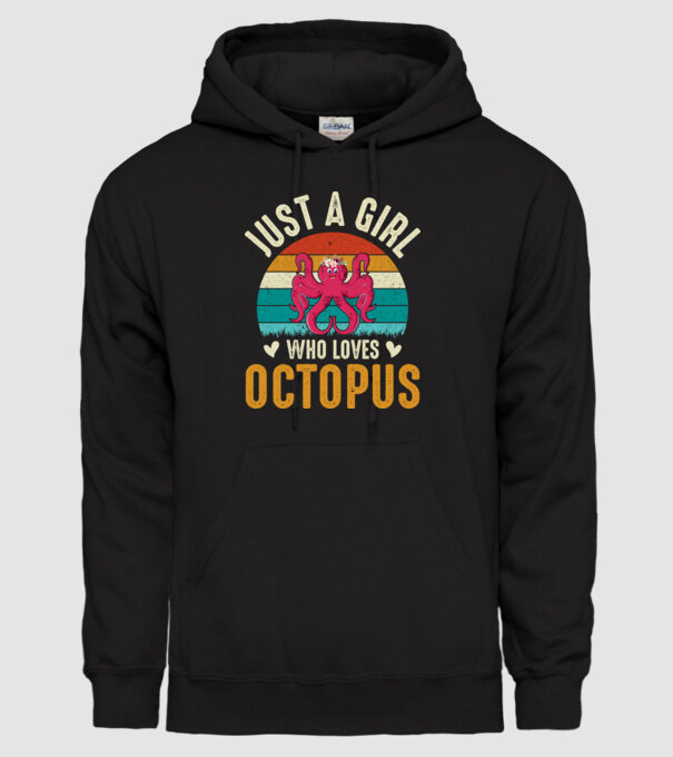 Octopus model negru pe tricou