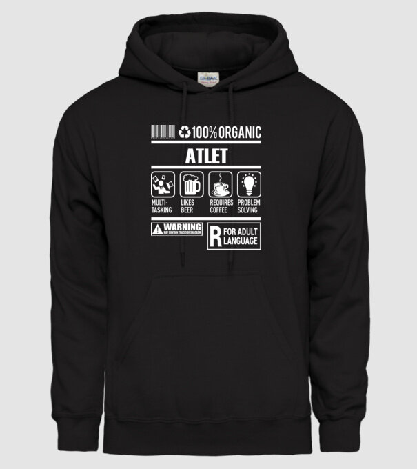 ATLET model negru pe tricou
