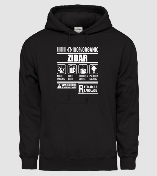 Organic zidar model negru pe tricou