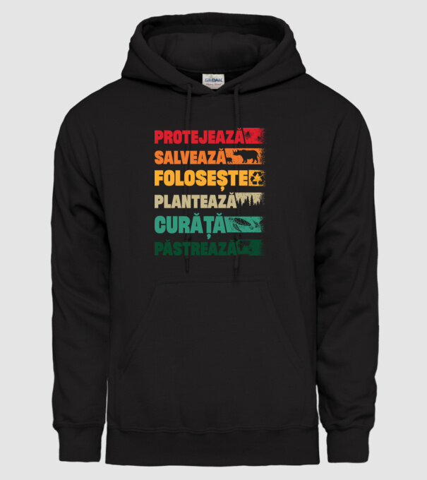 protejează salvează păstrează model negru pe tricou