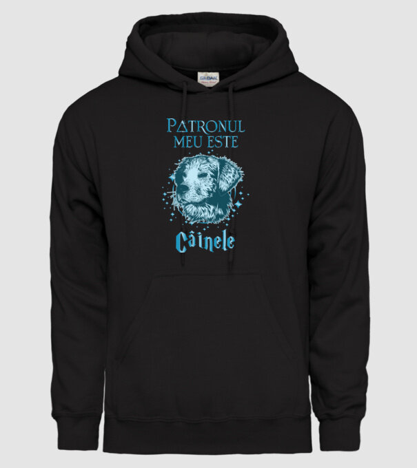 Patronul meu este CÂINELE model negru pe tricou