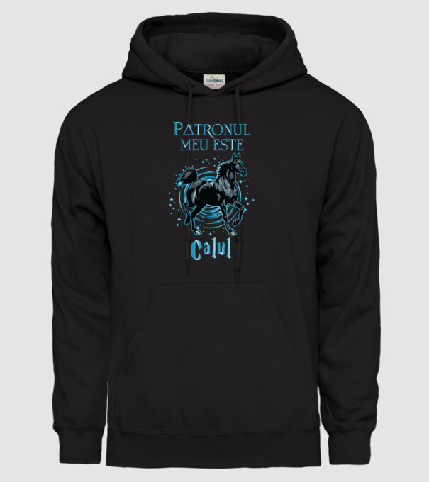 Patronul meu este CALUL model negru pe tricou