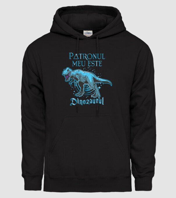 Patronul meu este dinozaurul model negru pe tricou