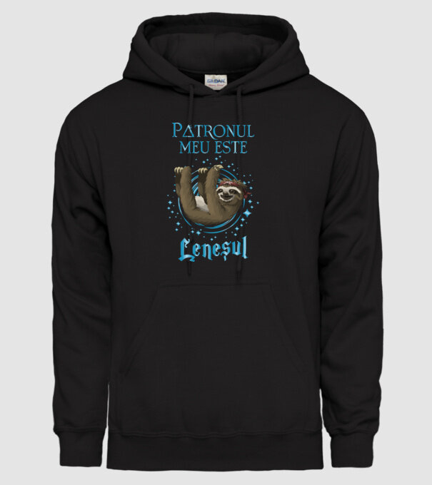 Patronul meu este LENEȘUL model negru pe tricou