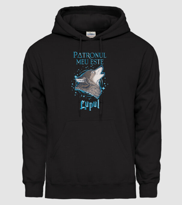 Patronul meu este LUPUL model negru pe tricou