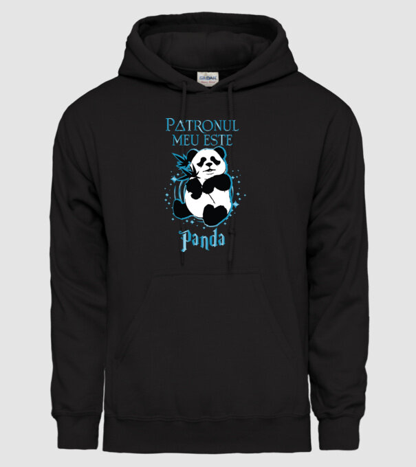 Patronul meu este PANDA model negru pe tricou