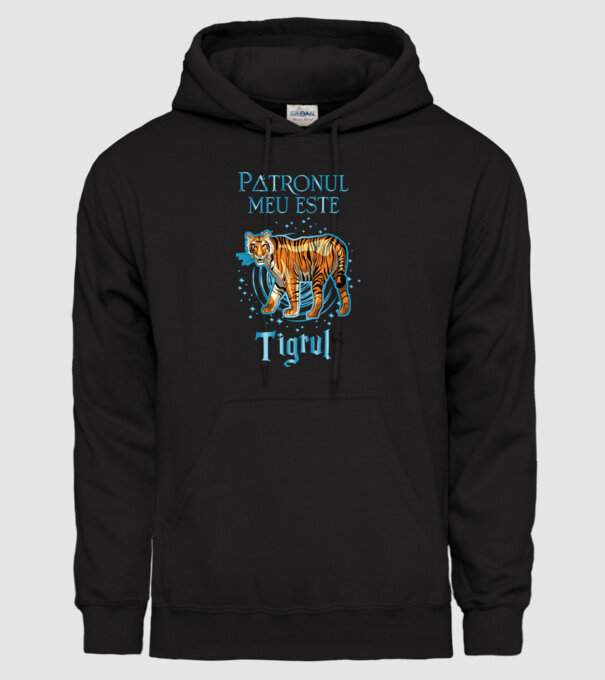 Patronul meu este TIGRUL model negru pe tricou