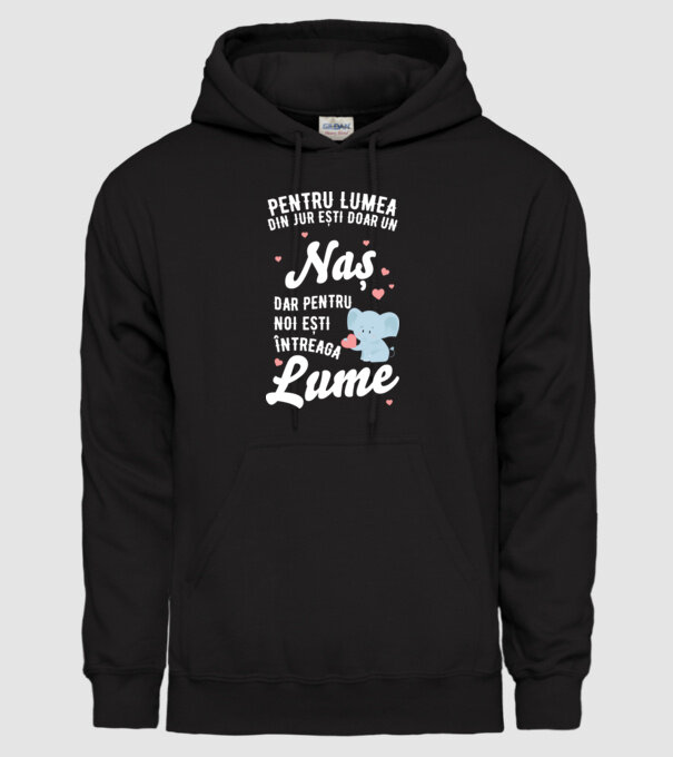 Pentru lumea din jur ești doar o naș, dar pentru noi ești întreaga lume 01 (2) model negru pe tricou