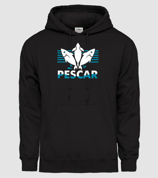 Pescar original model negru pe tricou