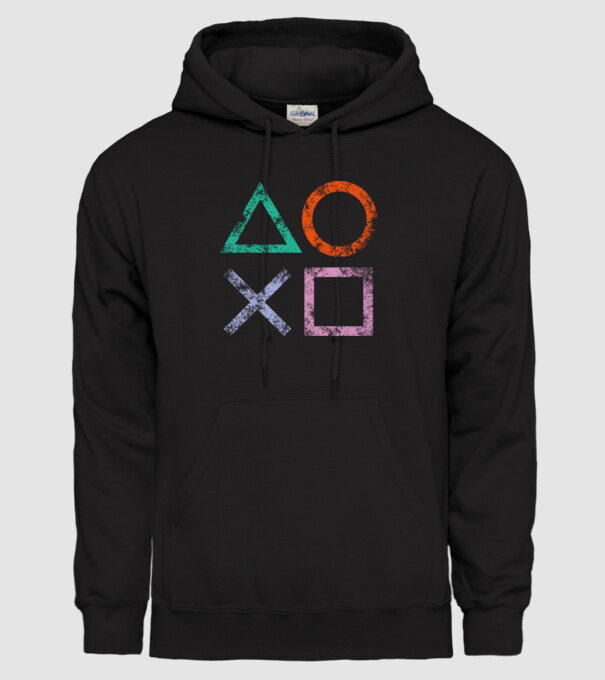 PlayStation icon model negru pe tricou