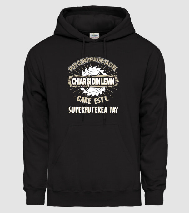 pot construi un castel chiar și din lemn, care este superputerea ta? model negru pe tricou