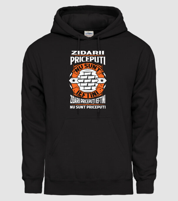 Pricepuți zidarii pricepuți model negru pe tricou