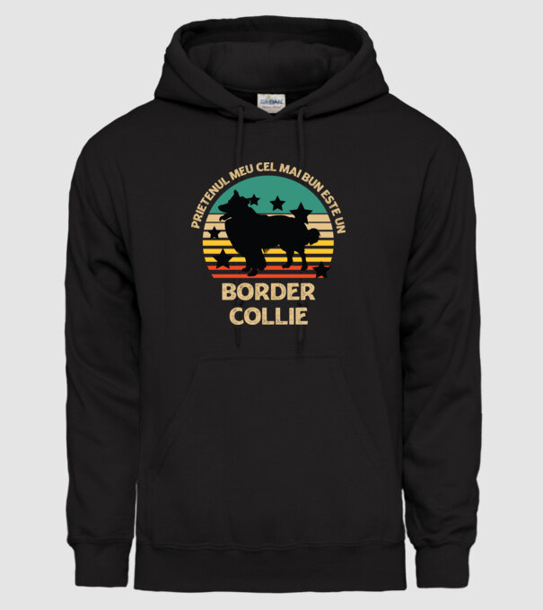 Prietenul meu cel mai bun este un border collie model negru pe tricou