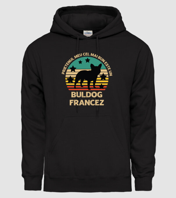 Prietenul meu cel mai bun este un buldog francez model negru pe tricou