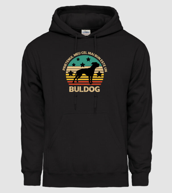 Prietenul meu cel mai bun este un buldog model negru pe tricou
