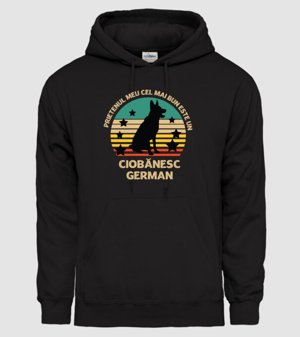 Prietenul meu cel mai bun este un ciobănesc german model negru pe tricou