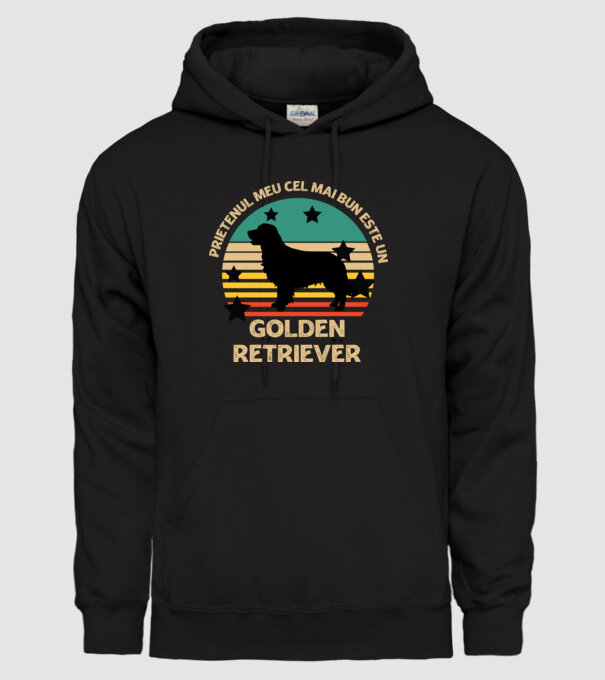Prietenul meu cel mai bun este un golden retriever model negru pe tricou