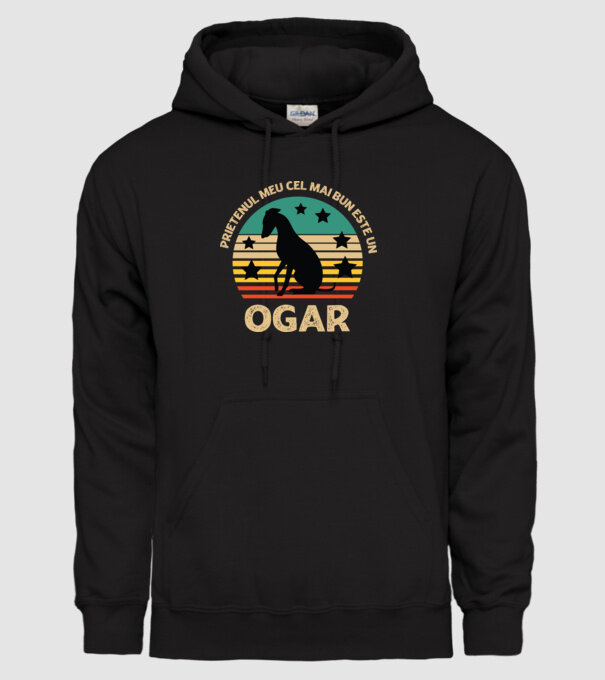 Prietenul meu cel mai bun este un ogar model negru pe tricou