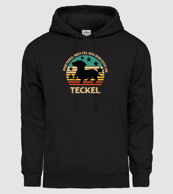 Prietenul meu cel mai bun este un teckel model negru pe tricou