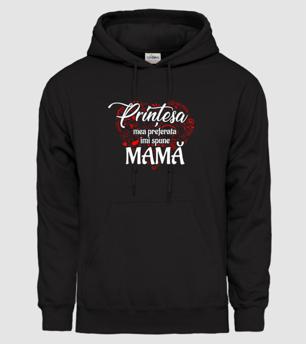 Prințesa mea de basm îmi spune mamă model negru pe tricou