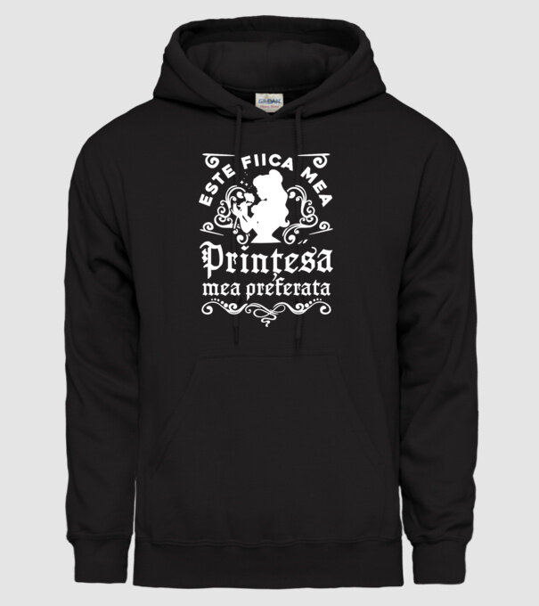 Prințesa mea preferată este fiica mea! model negru pe tricou