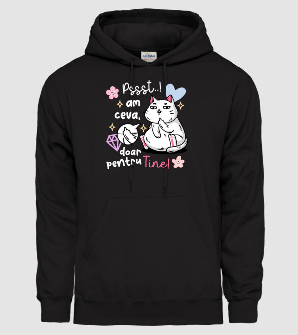 Pssst, am ceva doar pentru tine! model negru pe tricou