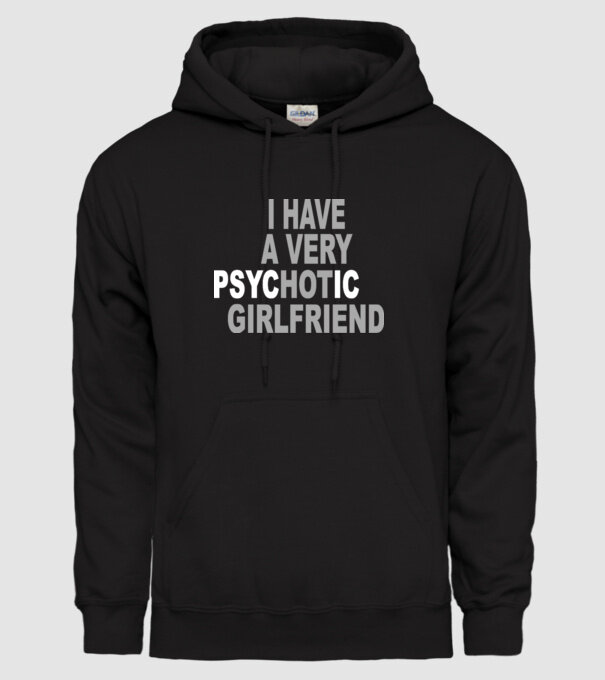 psycHOTic girlfriend model negru pe tricou