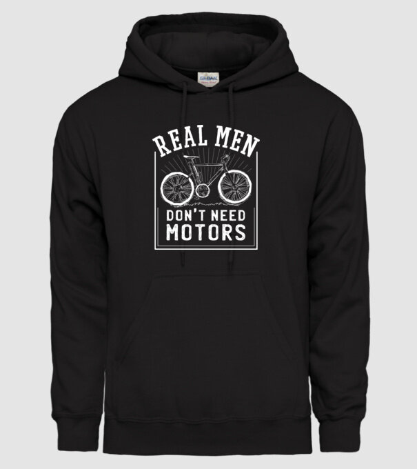 real man dont need motors model negru pe tricou