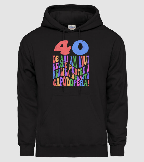 Realiza această capodoperă 40 model negru pe tricou