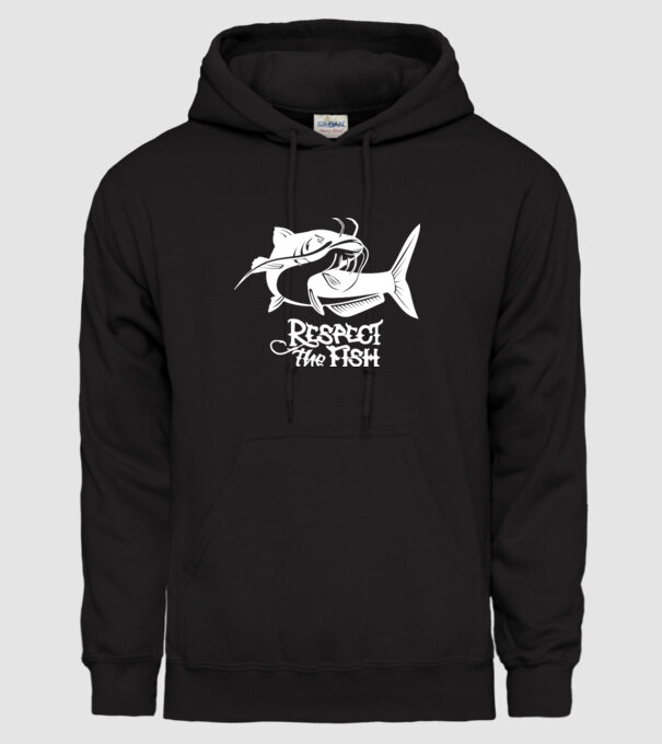 Respect the fish model negru pe tricou