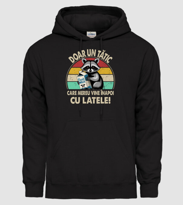 Retro Apa aki visszajött a tejjel RO model negru pe tricou