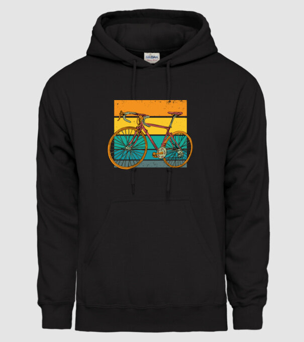 Retro bike model negru pe tricou