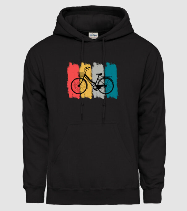 Retro city bike model negru pe tricou
