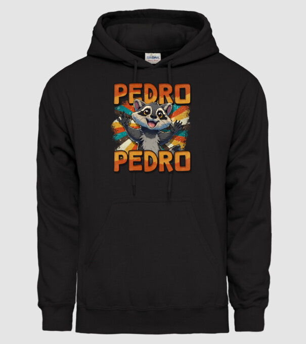 Retro Pedro model negru pe tricou